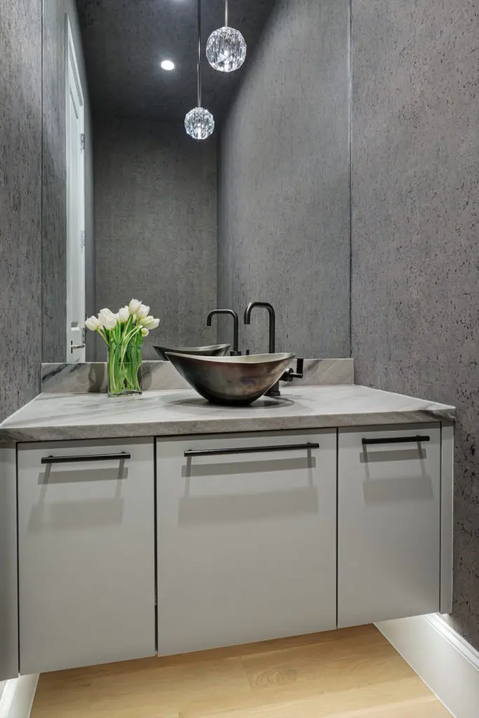 One of two half-baths in the Highland Park home. 