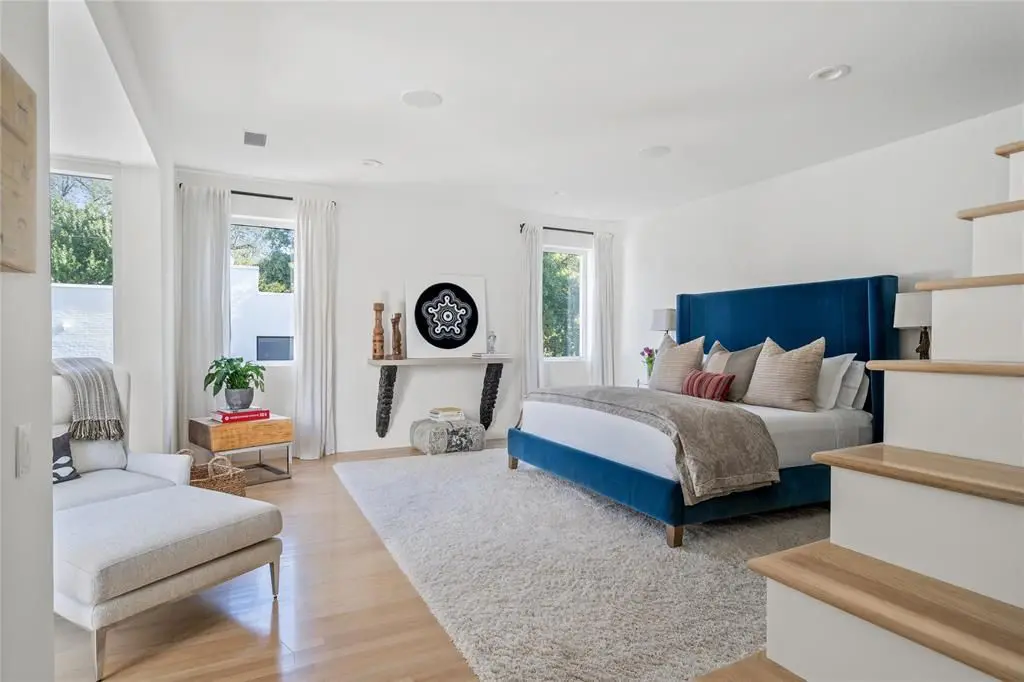 An updated master bedroom.  (Photo by Briggs Freeman Sotheby's)