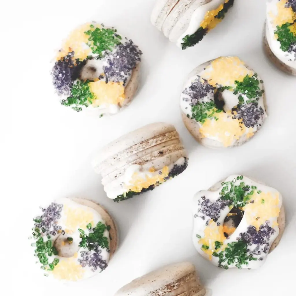 We The Birds has Mardi Gras macarons for a limited time. (Courtesy of We The Birds)