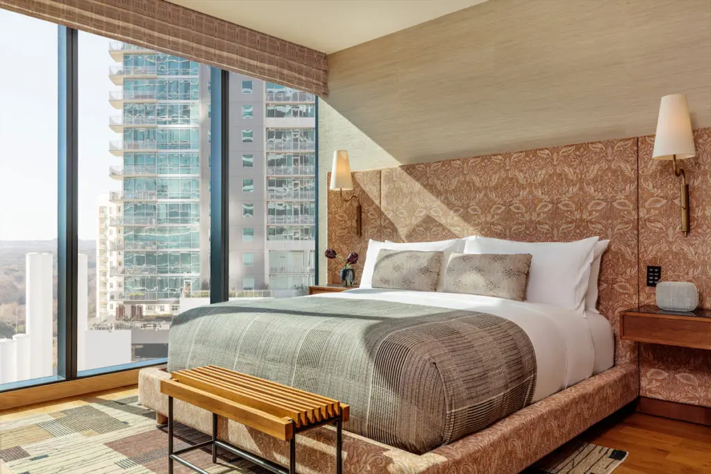 Austin Proper consists of 244 rooms and 79 suites, 99 residences, and is the first LEED Gold certified, sustainable hotel in the area. (Photo by Proper Hotel Austin)