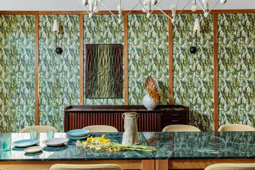 Private event dining room in the Austin Proper Hotel, with interiors led by renowned designer Kelly Wearstler, known for vibrant patterns and West Coast aesthetic.(Courtesy of Austin Proper)