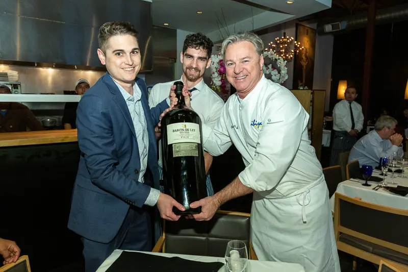 Bradford McKnight and Charles Clark open the massive Nebuchadnezzar for serving all 300 guests on Ibiza's closing night. (Photo by Tony Ruppe)