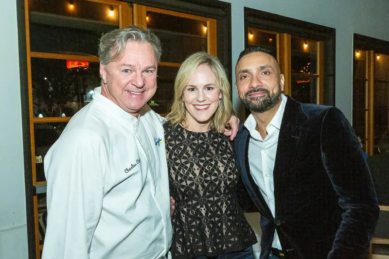 Chef Charles Clarik, Erin Andrus, Mo Aziz (Photo by Tony Ruppe)