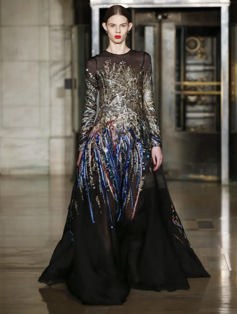 Oscar de la Renta embroidered firework fil coupe gown. (Photo courtesy of Oscar de la Renta)
