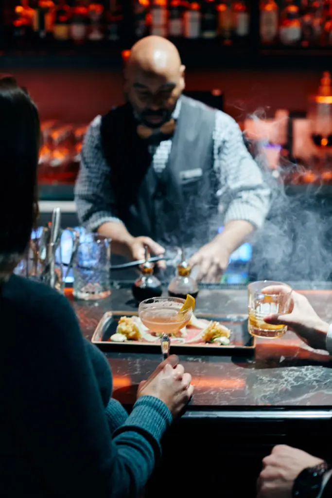 Craft cocktails can get smoking hot at La Reserve.