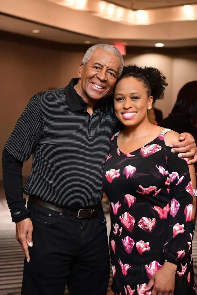 Venerable tennis coach John Wilkerson, tennis great Chanda Rubin (Photo by Daniel Ortiz)