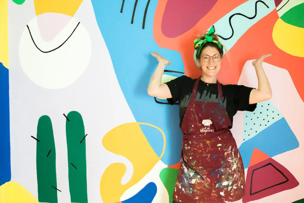 Fort Worth artist Katie Murray in front of her mural. (Photo by Market by Macy’s)