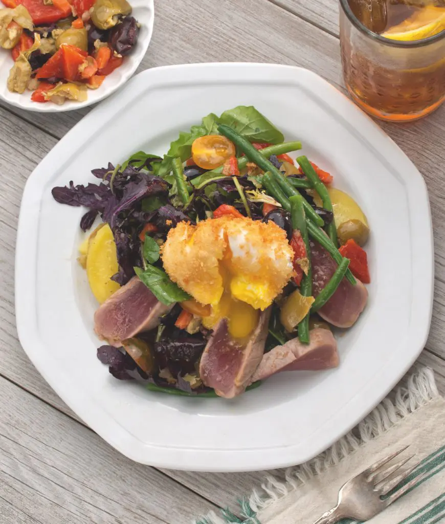 A Tuna Muffuletta Nicoise Salad from chef Tenney Flynn's cookbook, 'The Deep End of Flavor.'