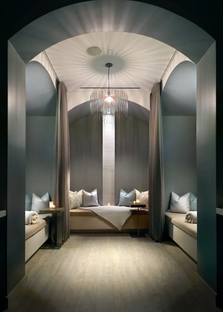 Mokara's lavish relaxation area recharges your batteries in style.