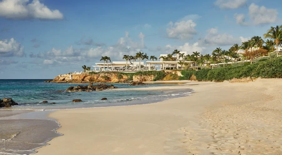 The Four Seasons Hotel in Anguilla where they took a suite for a summer vacation.