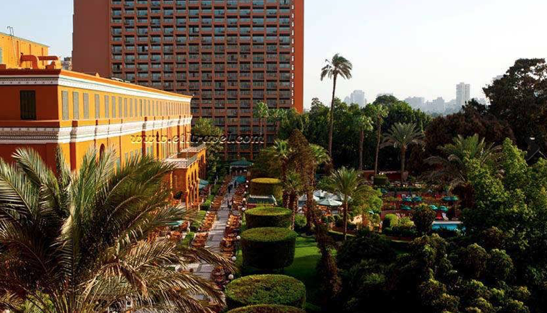 The lush gardens of the Cairo Marriott are perfect for dining al fresco day or night.