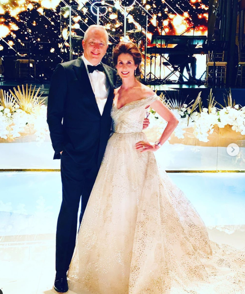 Honorary Ballet Ball chairs Bobby & Phoebe Tudor in a gown by Monique Lhuillier (Instagram photo)