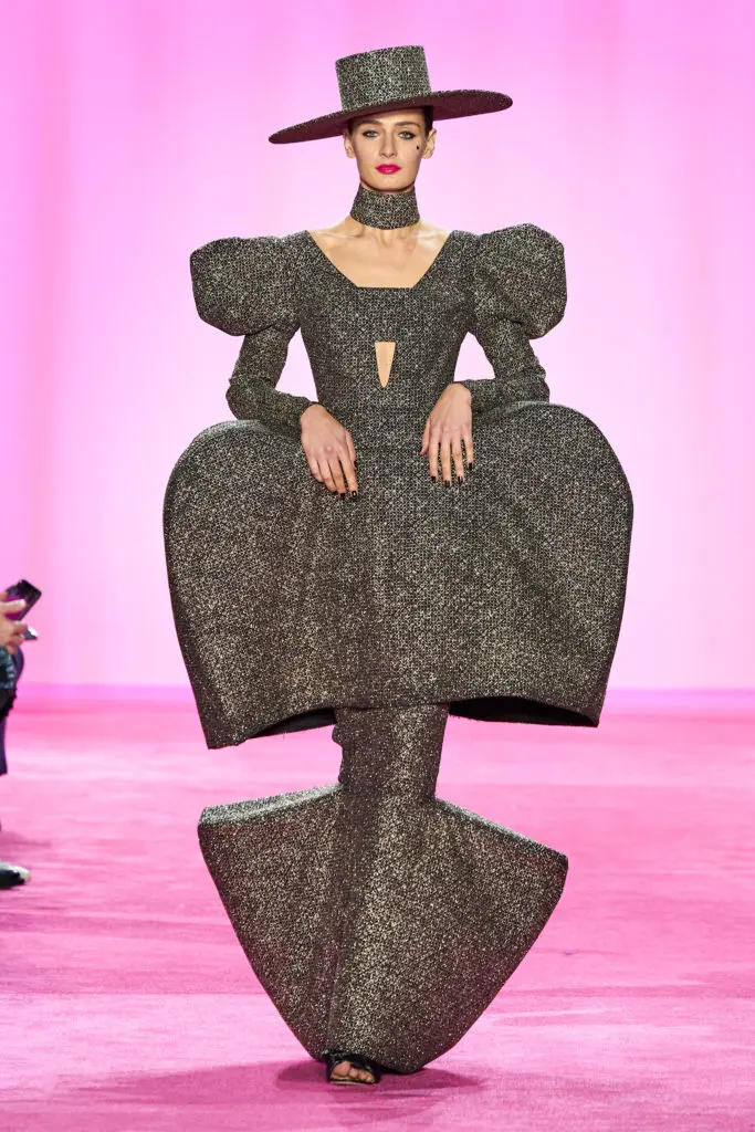 Christian Siriano "Joker" jacquard sculpture gown. (Photo courtesy of Imaxtree)