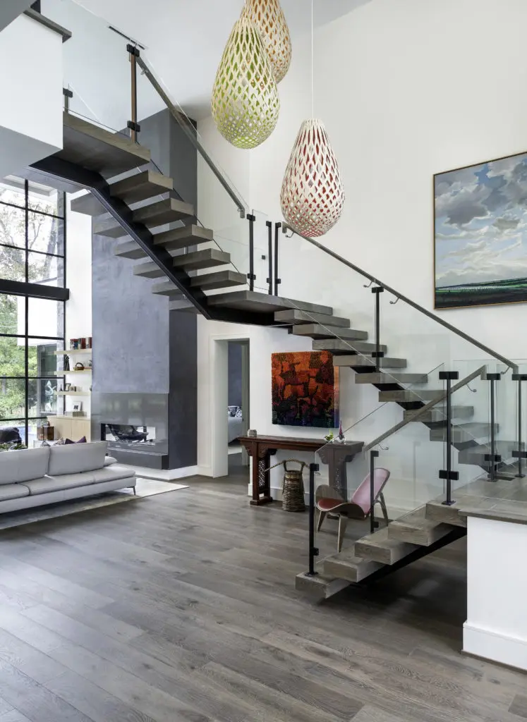 Another view of the Laura U interiors where Frankel Building Group created the floating stairway. (Photo by Kerry Kirk)