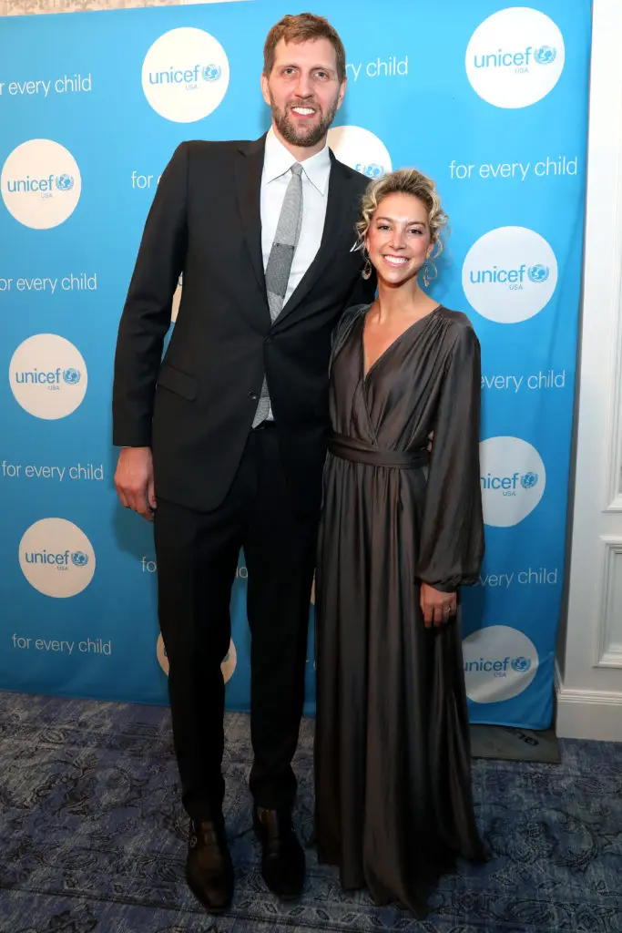 UNICEF Ambassador Dirk Nowitzki, Chelsea Peters (Photo by Rick Kern/Getty Images for UNICEF USA)