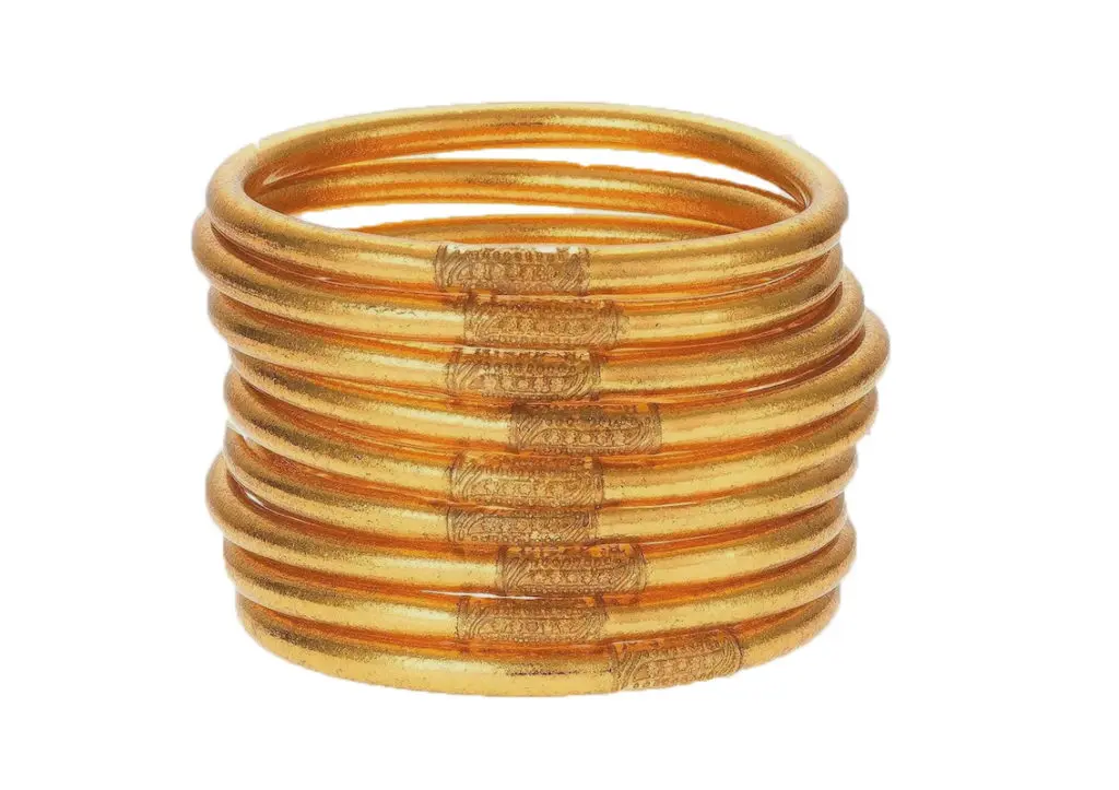 Pick up a set of lightweight, waterproof BuDhaGirl stacks at boutiques across Dallas, including DLM Supply in Oak Cliff, Talulah and Hess in Lakewood, and St. Michael’s Woman’s Exchange in Highland Park. (photo courtesy of vendor)
