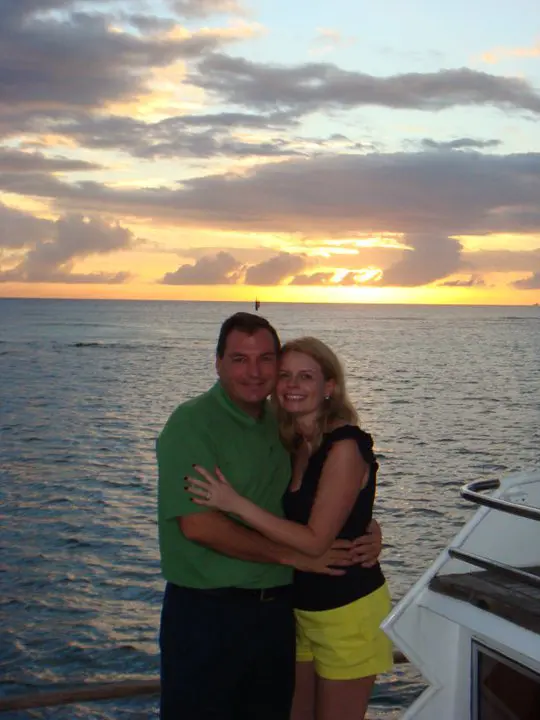 They met on a ski lift and became engaged on a yacht in the Caribbean.