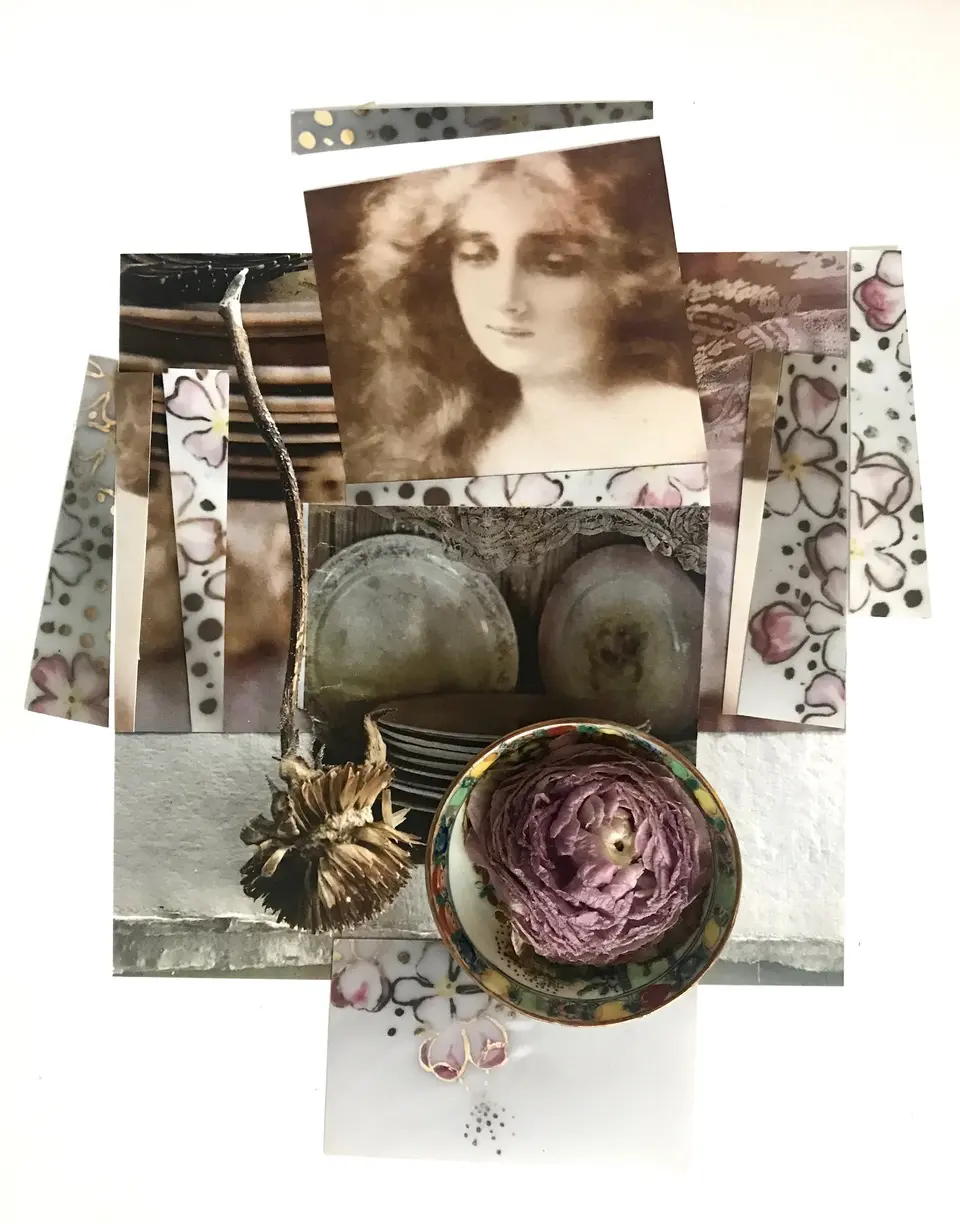 Collage in progress, destined for a summer exhibition at Heidi Vaughan Fine Art, Houston