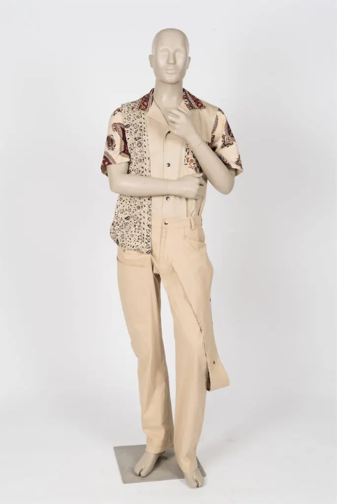 A 2019 spring/summer cotton menswear ensemble by British-Iranian born Paria Farzaneh
