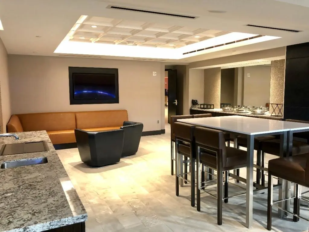 Founder's Suite interior finishes bring a little glam to the game. (Photo by Courtney Dabney)