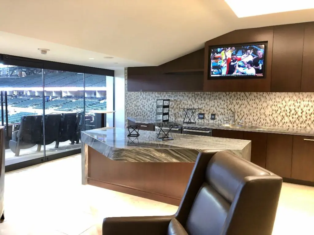 Luxe finishes inside one of the Legacy Suites. (Photo by Courtney Dabney)