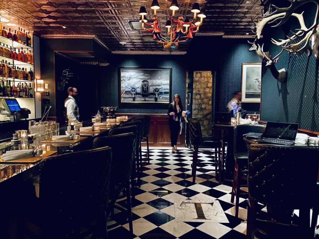 The bar in Turner's has six bar seats and two bar high tables for imbibers and diners. (Berg Hospitality Group photo)