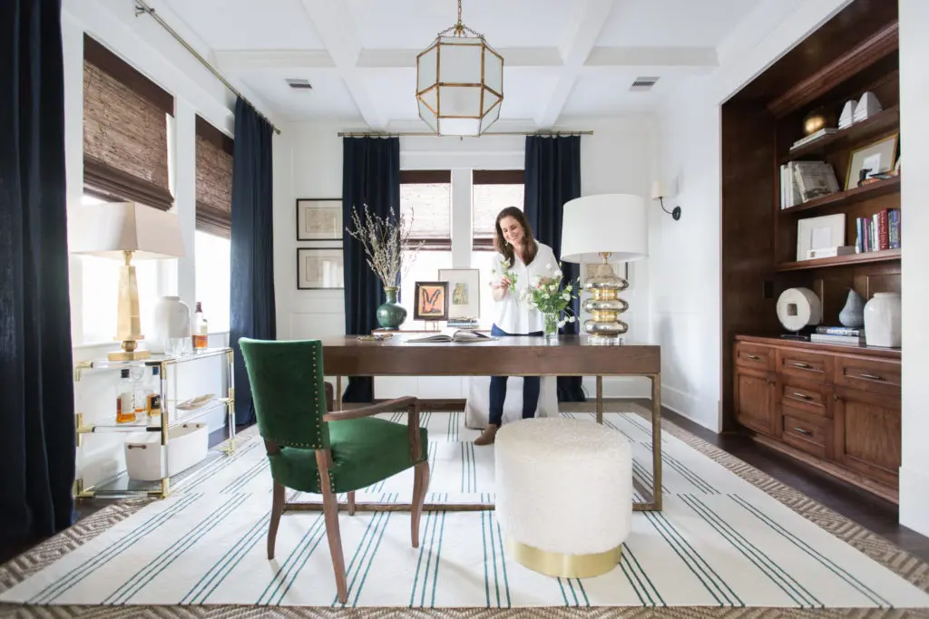 Interior designer Marie Flanigan in her home office. (Photo courtesy Marie Flanigan Interiors)