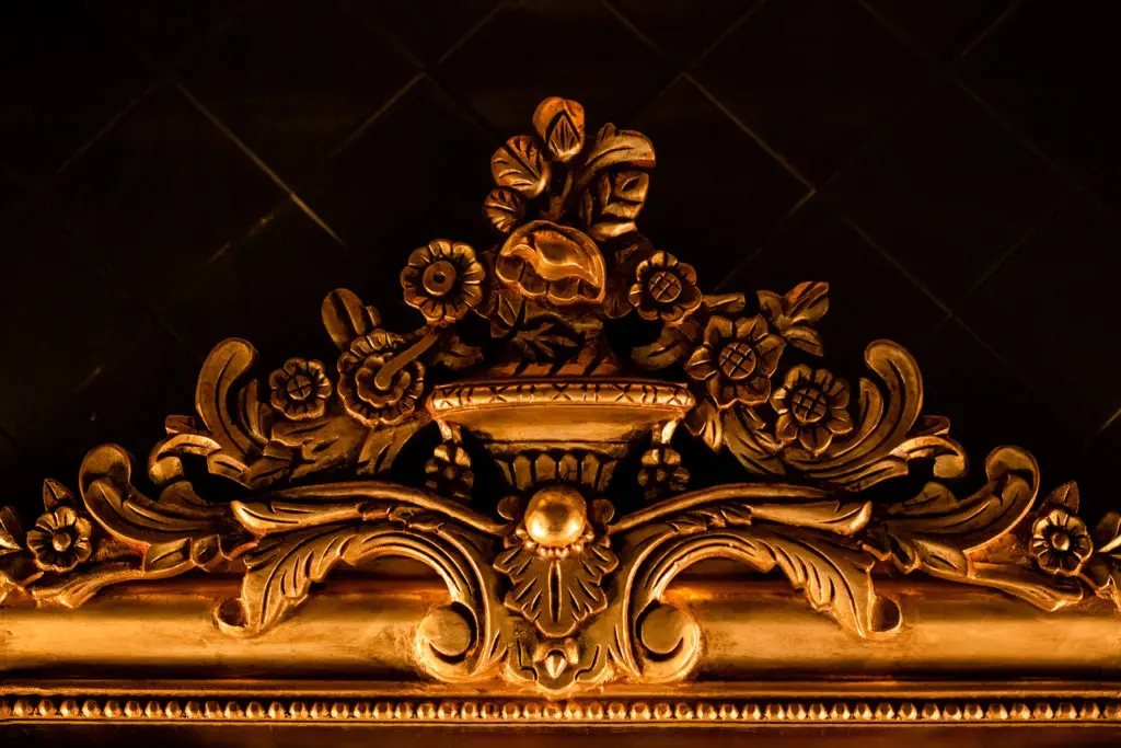 Decorative carvings in the restroom entrance at Turner's at The Annie. (Photo by Kirsten Gilliam) 