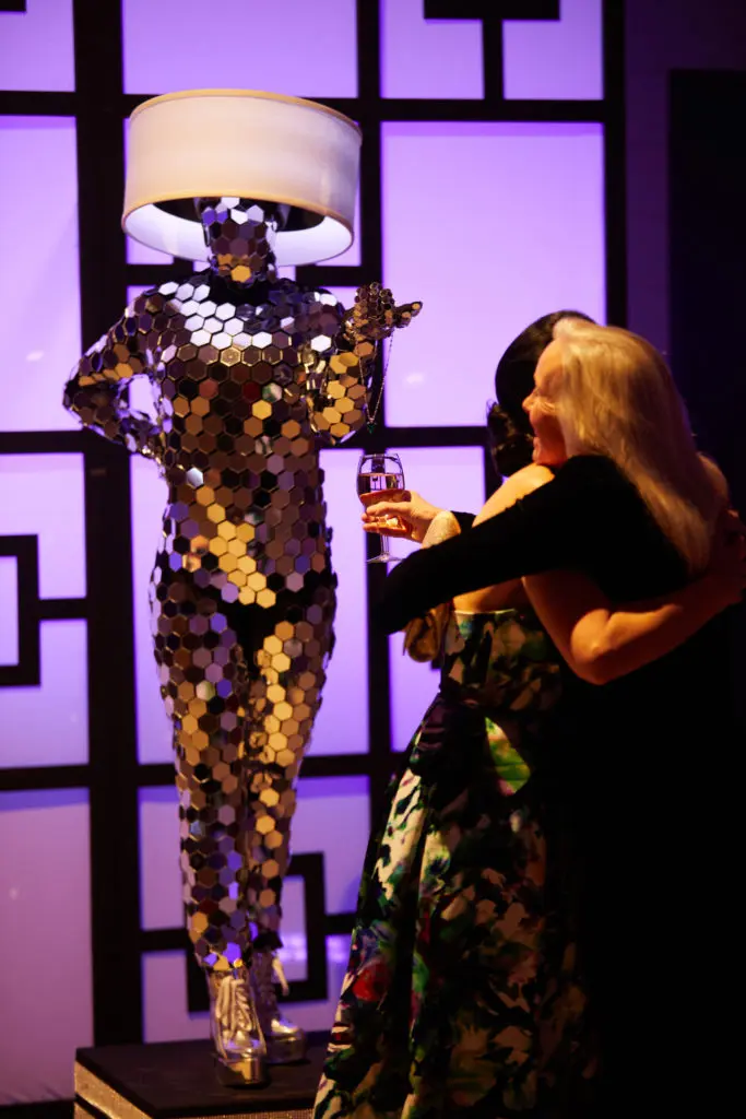 A mirrored model greeted guests at The Jewel Charity Ball.  (Photo by Steve Wrubel)
