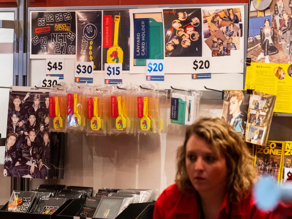 NCT 127 arrived at the Houston Rodeo with plenty of merchandise available to purchase, (Photo by F. Carter Smith)