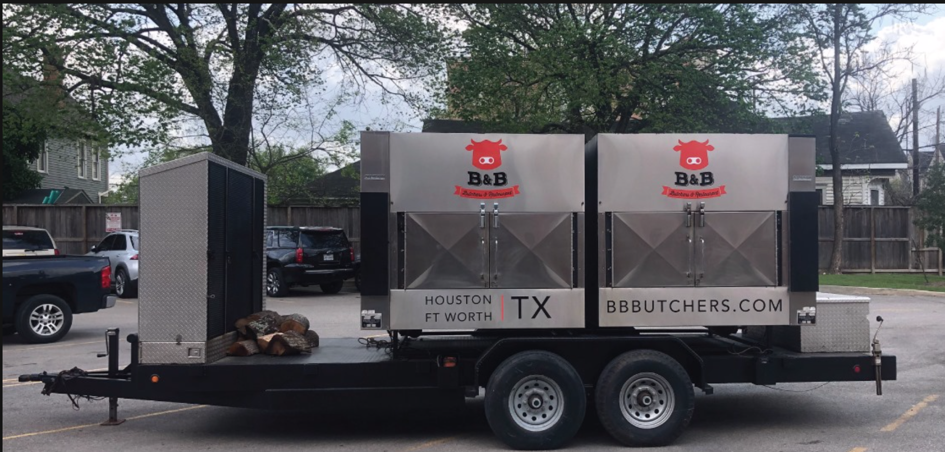 The might B&B smokers were hard at work over the weekend for the Berg Hospitality benefit barbecue. (Photo by Shelby Hodge)