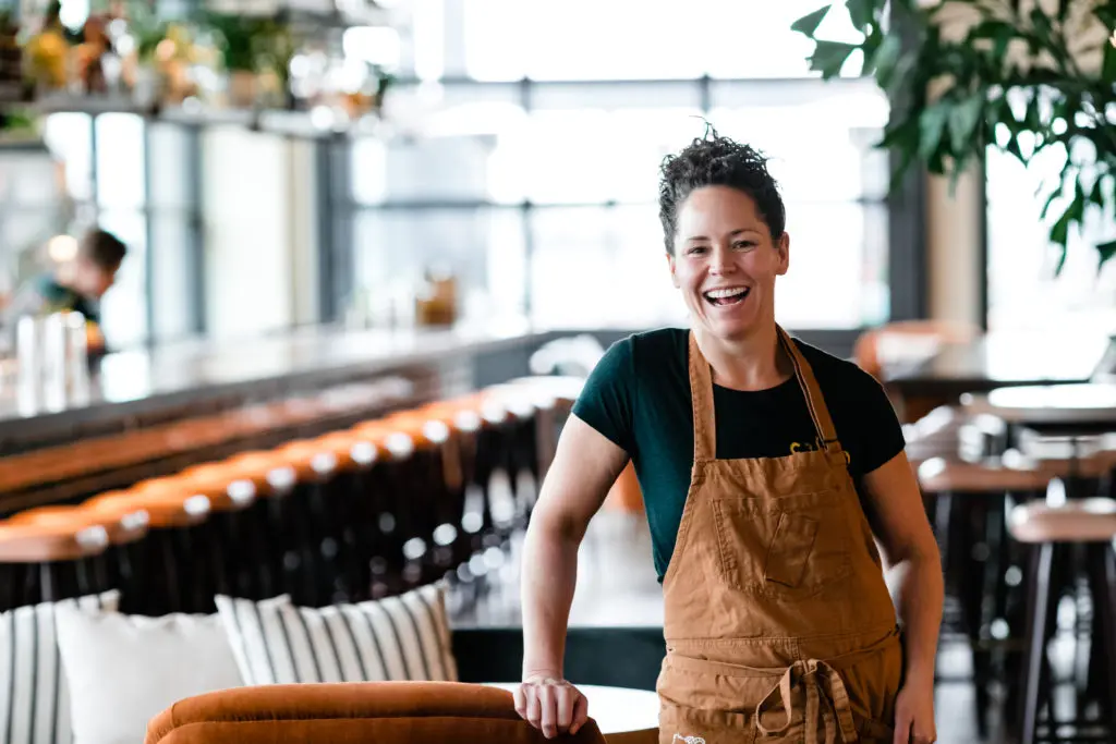 Chicago chef Stephanie Izard joins chef Chris Shepherd in the kitchen for 'A Boy, A Girl and a Goat Dinner" (courtesy photo)