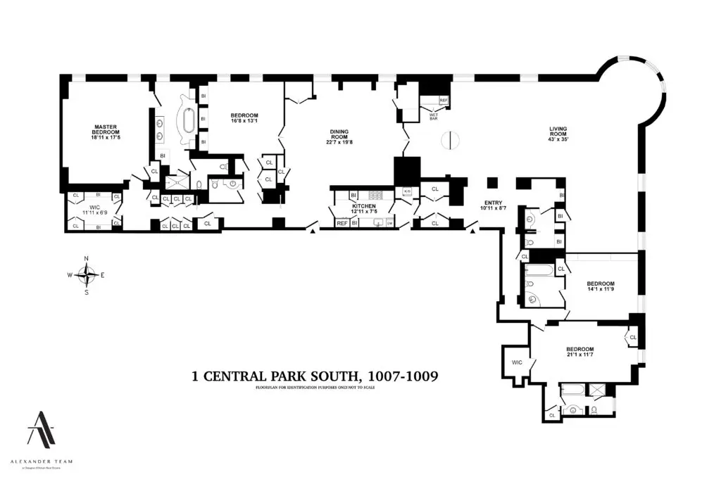 The floor plan for the $45 million condo at The Plaza Residences in New York.  (Courtesy Douglas Elliman )
