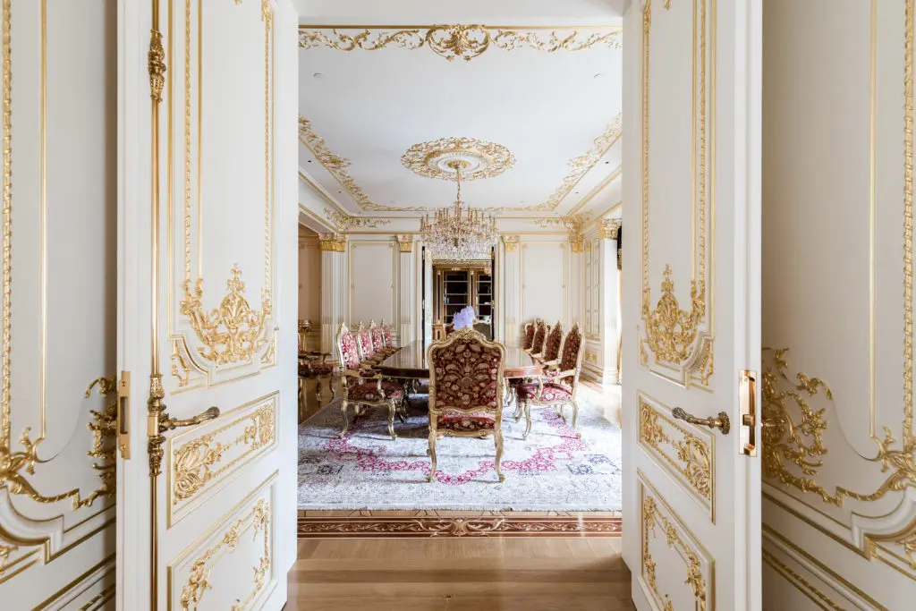 The dining room is large enough for a seated party of 12. (Photo courtesy Douglas Elliman )