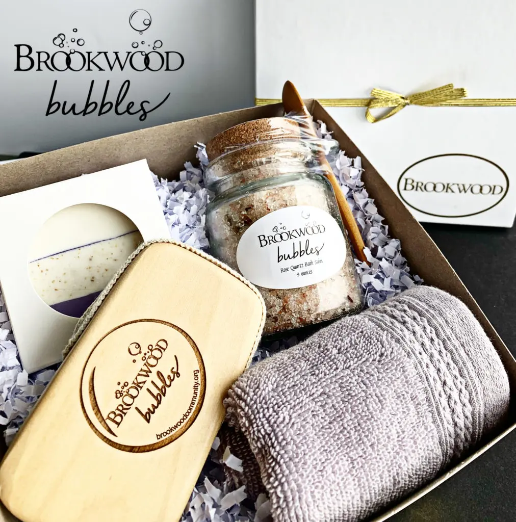 Brookwood Community spa baskets are included in the 20 percent/free delivery sale from the gift shop. (Photo by The Brookwood Community)