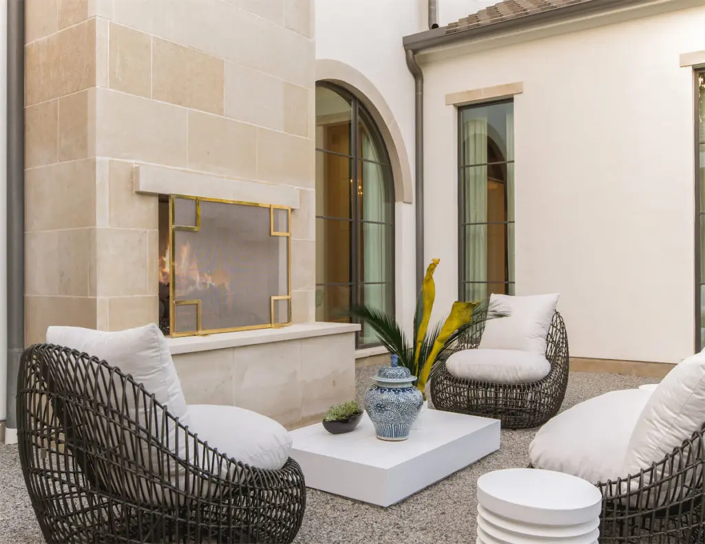 The outdoor patio of the Preston Hollow home. (Photo by Costa Christ Media)