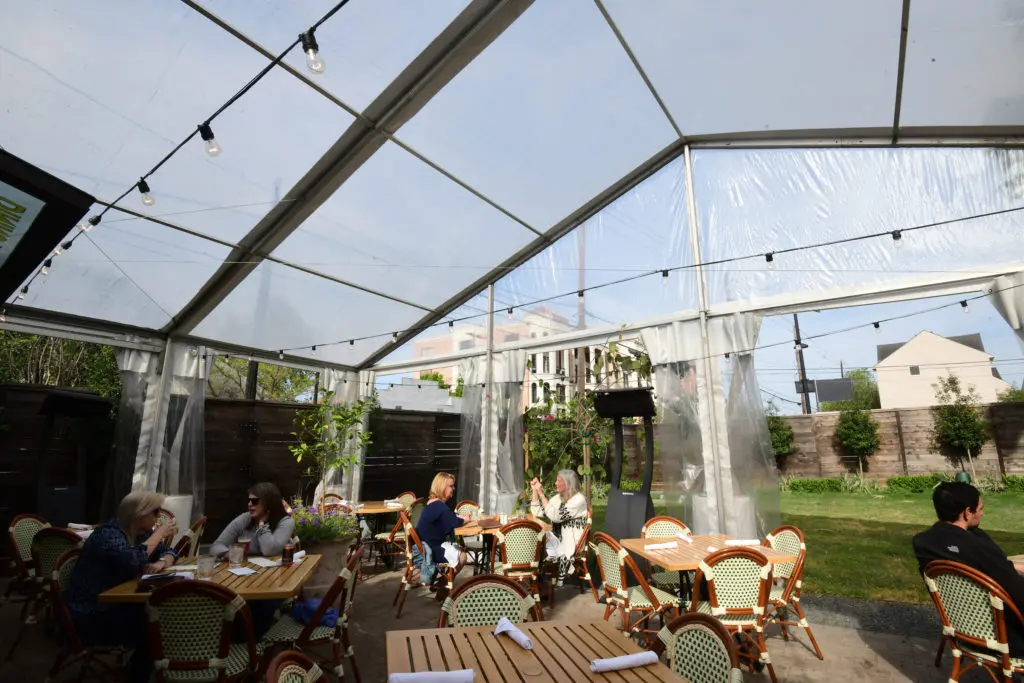 The patio at Berg Hospitality Group's B.B. Lemon where opening is expected for May 8.  (Photo by Daniel Ortiz)
