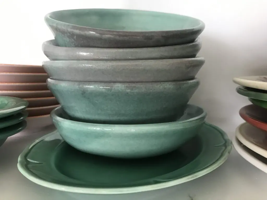 Bowls made during college days at RISD by Mary Margaret Hansen's daughter, Caroline.