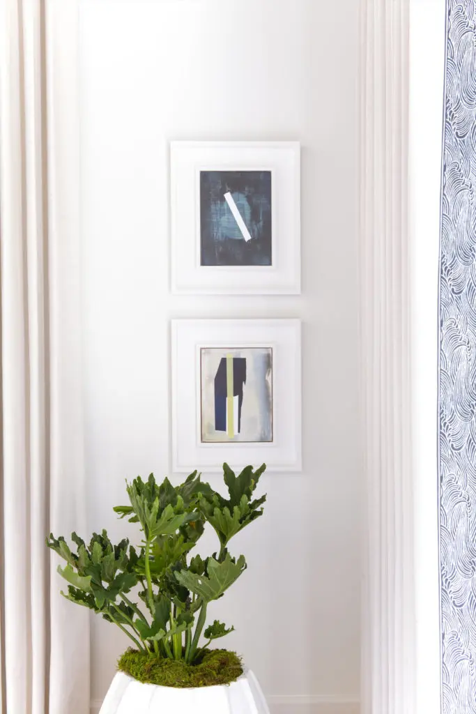 In the dining room, four works by Sigrid Sandström, from Inman Gallery in Houston, were discovered at Dallas Art Fair. (Photo by Costa Christ Media)