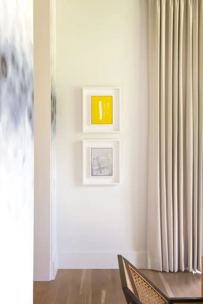 In the dining room, four works by Sigrid Sandström, from Inman Gallery in Houston, were discovered at Dallas Art Fair. (Photo by Costa Christ Media)