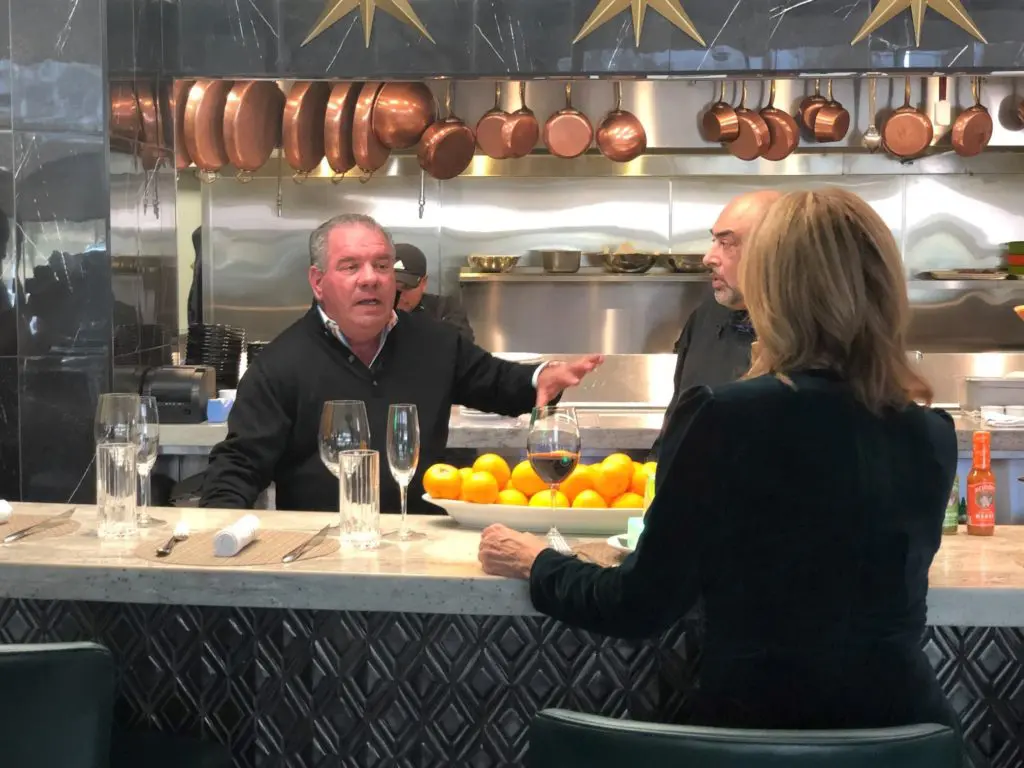 Bruce Russo with Chef Avner Samuel and Jane McGarry at Nosh.