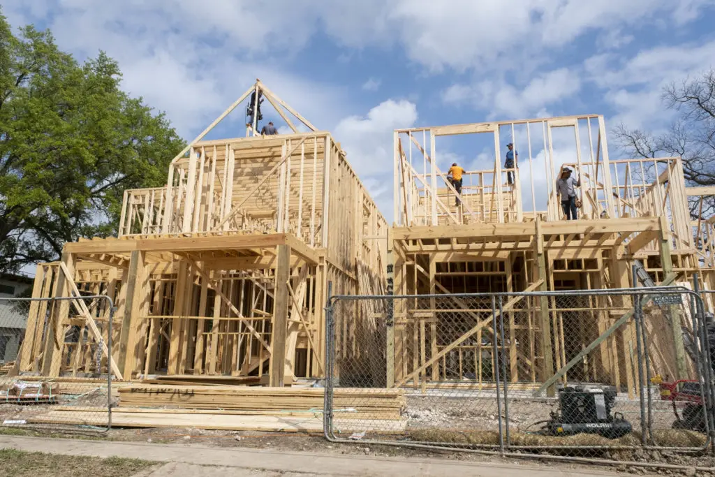 New home construction continues in The Heights amid the coronavirus pandemic. (Photo by F. Carter Smith)