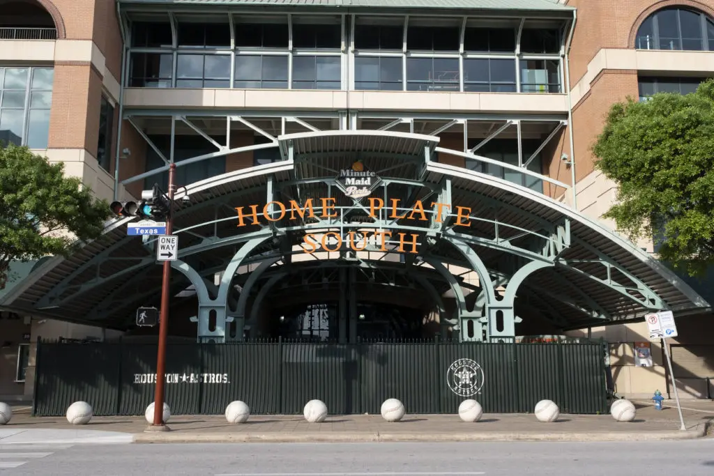 Minute Maid Park sat dark during the coronavirus pandemic. (Photo by F. Carter Smith)