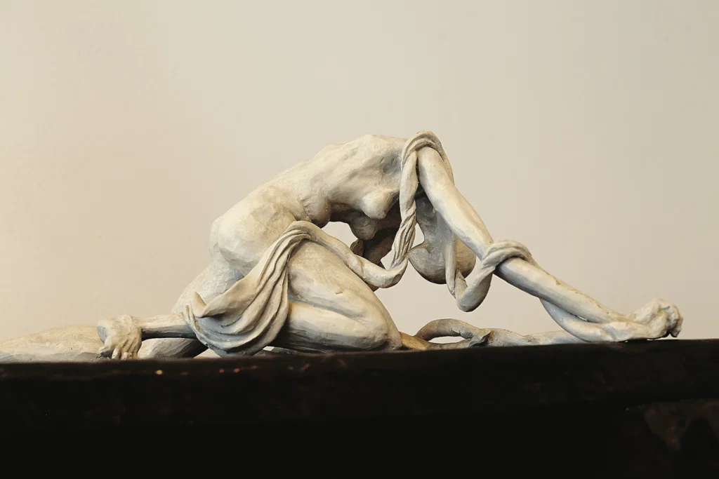 George Sellers, published November 2013. Photographed by Shayna Fontana and Scogin Mayo. In artist George Sellers 1940s Fair Park gallery space and occasional refuge, one of a series of sculptural figures by Sellers, titled "Flight."