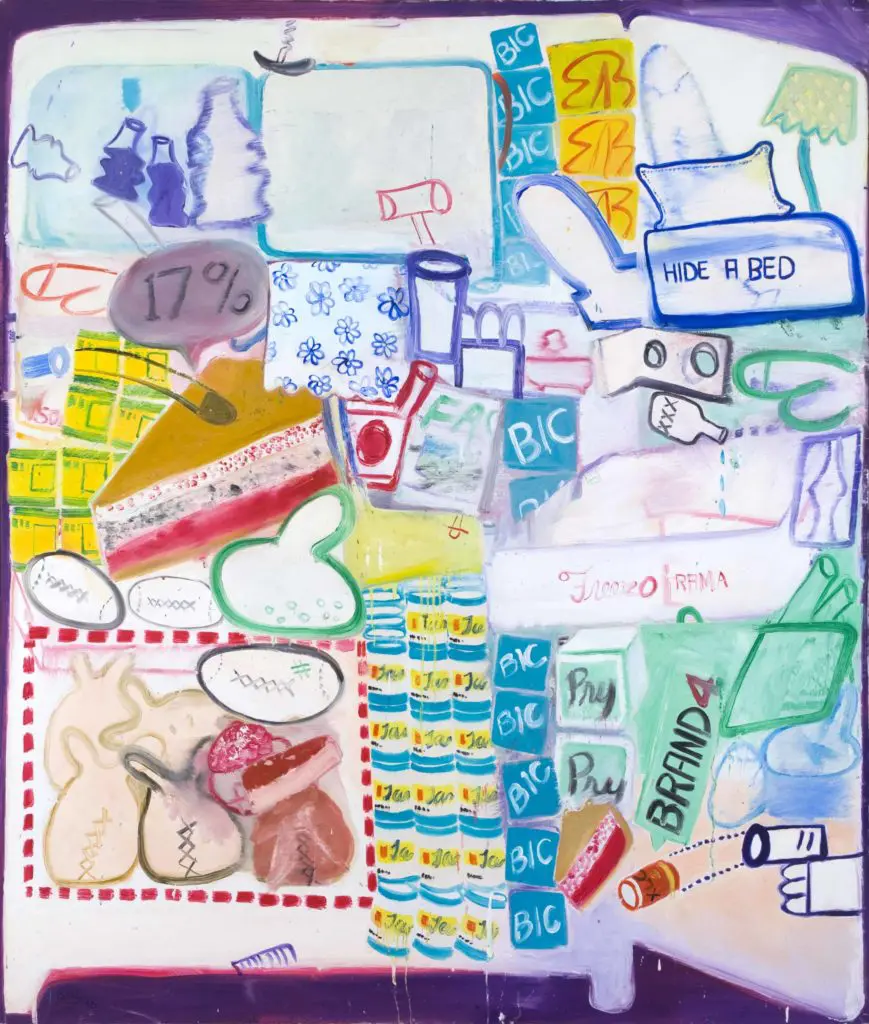 Peter Saul's "Icebox," 1960, reveals the artist being among the first to pick up upon the nascent Pop Art movement. This important early canvas is owned by the Harkey Family Collection, Dallas.