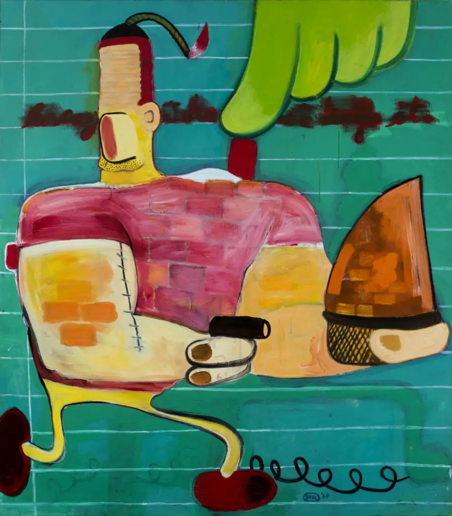 Peter Saul's "Killer," 1964, anticipates works by the painter Philip Guston. The early canvas is one of two works from the Harkey Family Collection, Dallas, in the artist's major museum survey, which opened this spring at the New Museum, New York. 