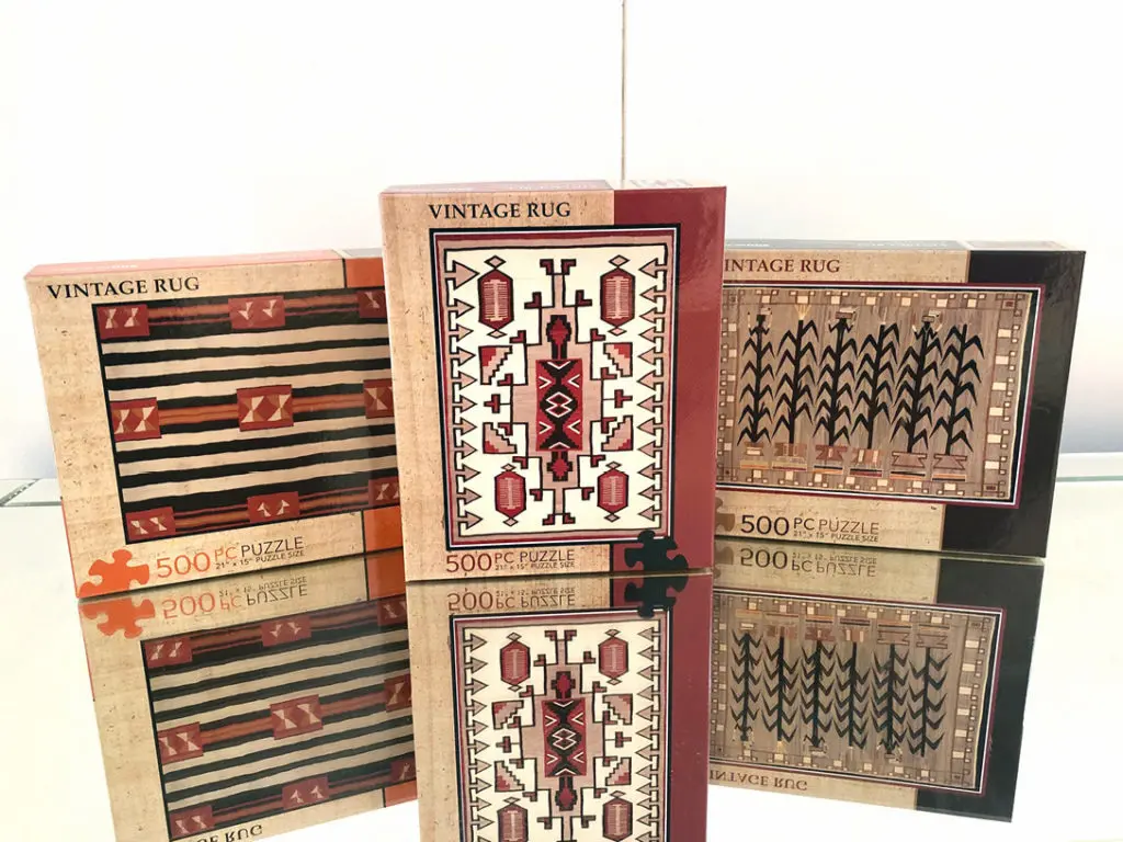 500-piece puzzles in vintage rug patterns are priced at just $25. 