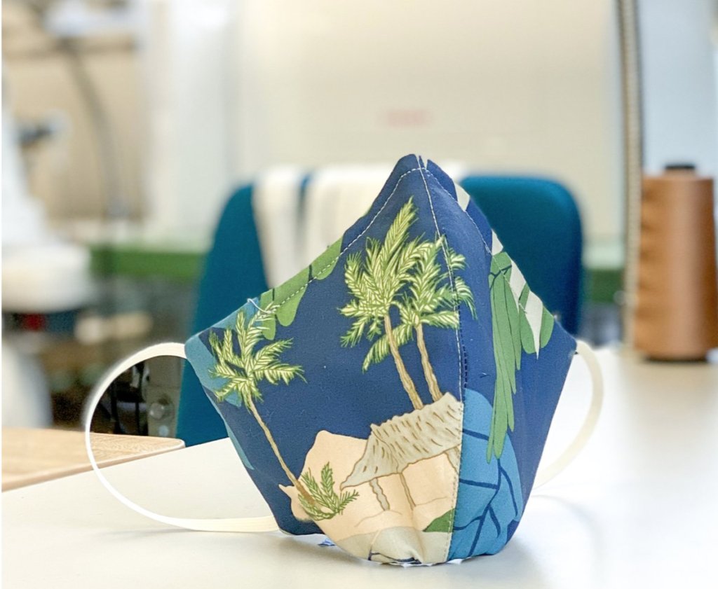 David Peck puts a tropical spin on the protective face mask in the time of COVID-19.