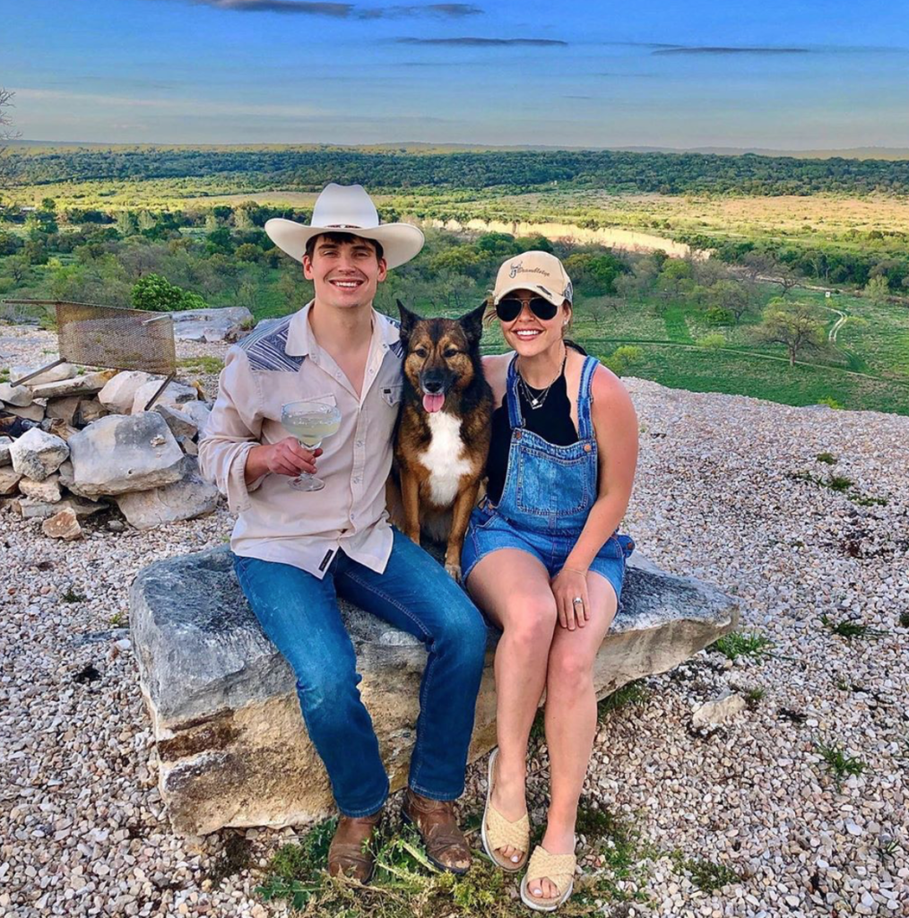 Mike Marek and Lexi Sakowitz Marek don their ranch threads during social isolation in Junction, Texas.