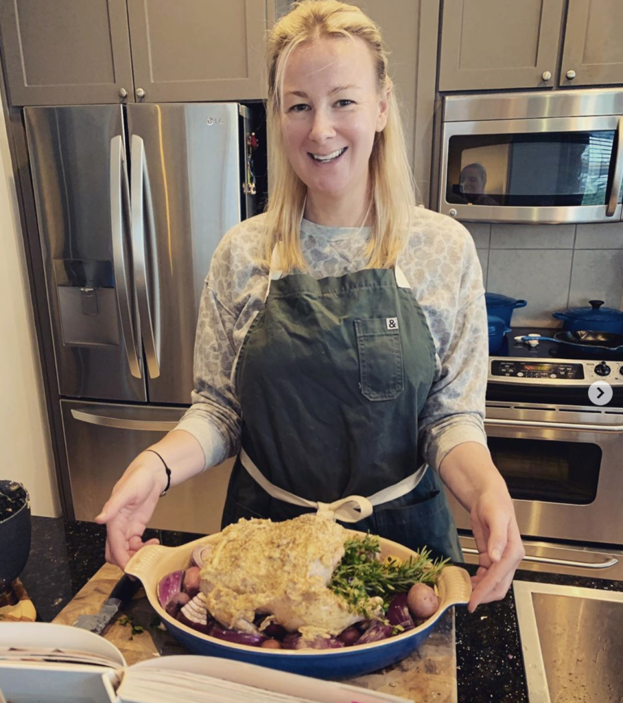 Libby Cagle cooking at home during the COVID-19 quarantine.